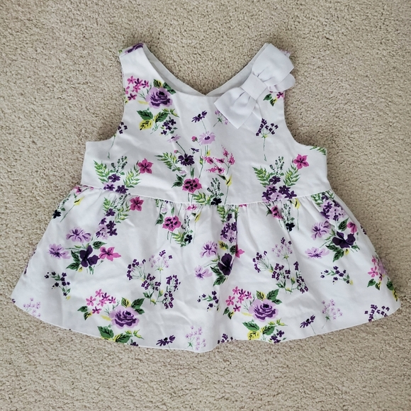 Janie and Jack Girls White and Purple Floral Bow Top sz18-24m - Picture 8 of 10